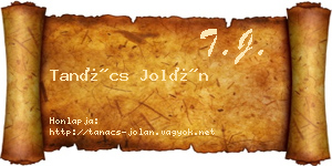Tanács Jolán névjegykártya